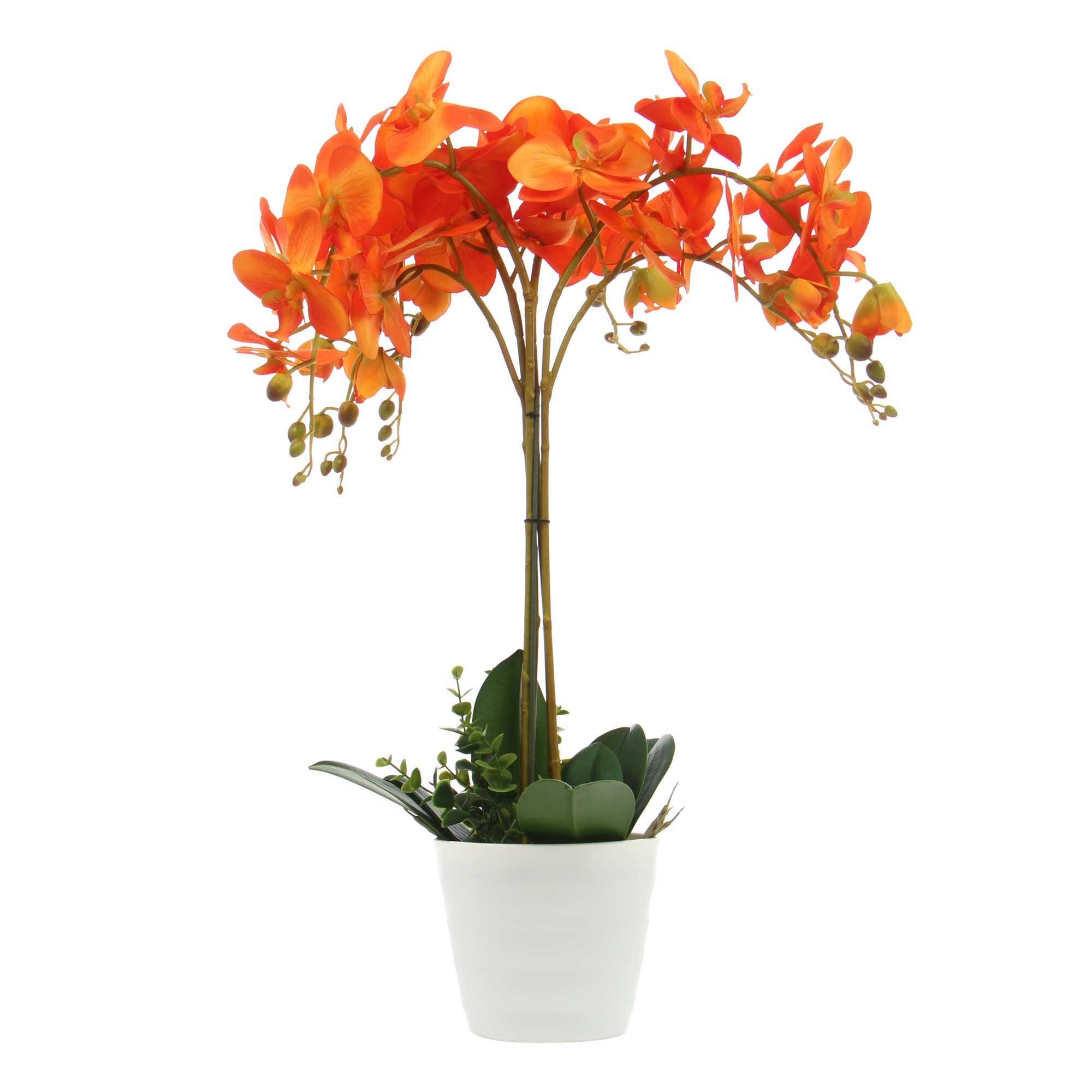 Floare artificiala iMKⓇ, H 60 cm, Rezistenta la umiditate, Portocalie, Aspect natural, AN