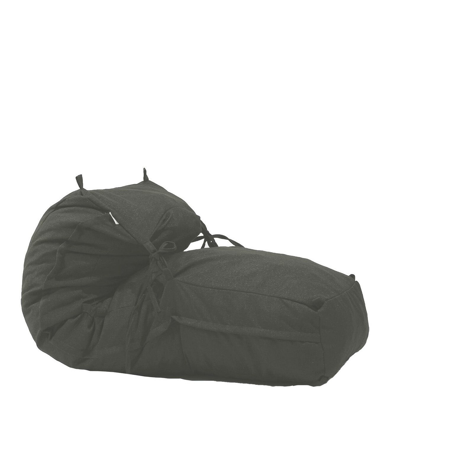 Fotoliu Pufrelax Yoga Minnie - Moon Grey (Gama Premium) umplut cu fulgi de burete memory mix