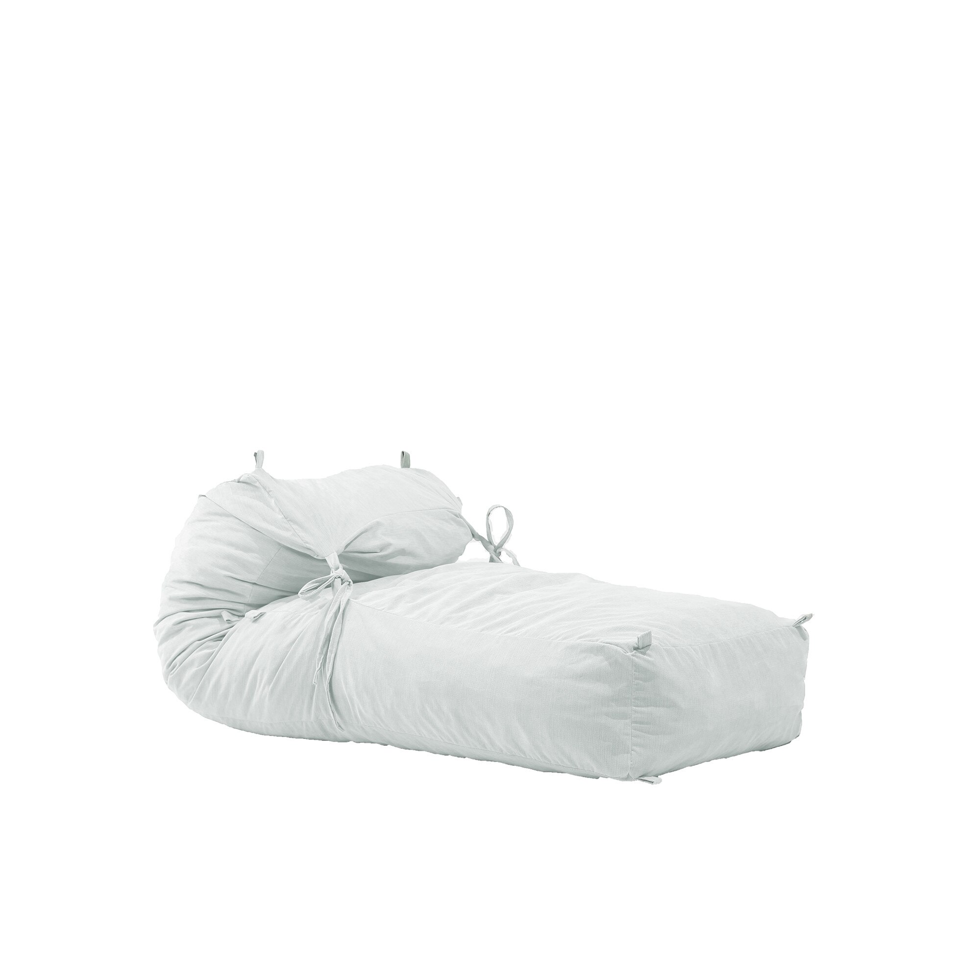Fotoliu Pufrelax Yoga XL - Angora Grey (Gama Premium) umplut cu fulgi de burete memory mix