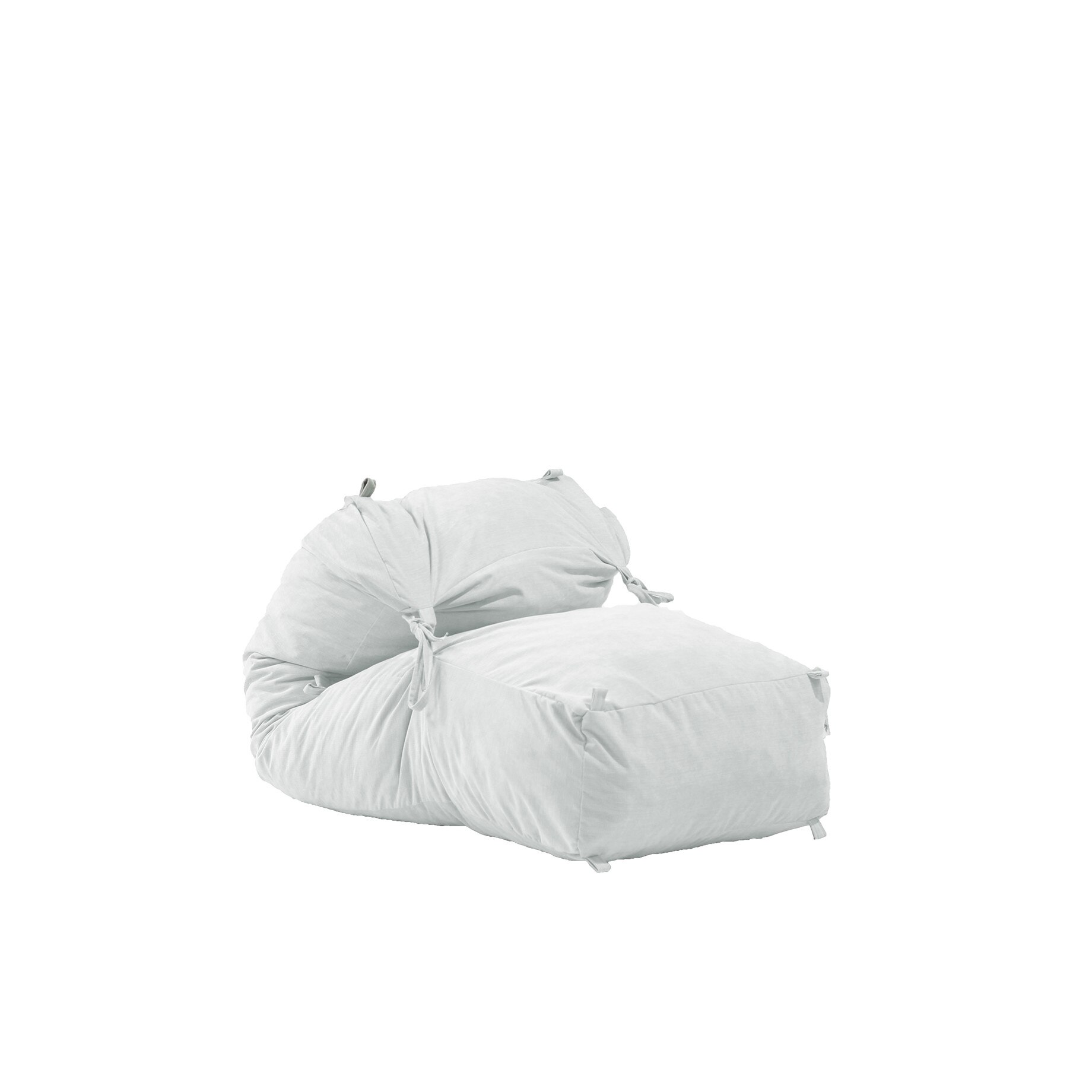 Fotoliu Pufrelax Yoga Minnie - Angora Grey (Gama Premium) umplut cu fulgi de burete memory mix