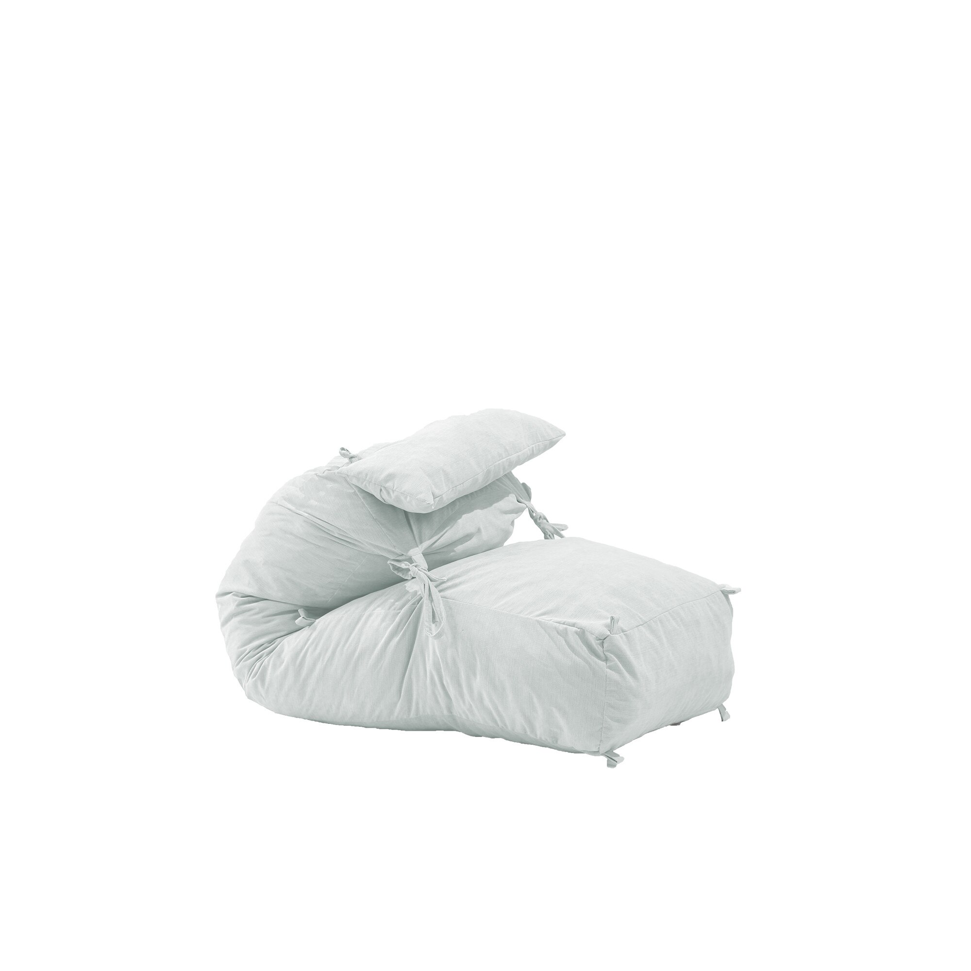 Fotoliu Pufrelax Yoga Minnie + Perna - Angora Grey (Gama Premium) umplut cu fulgi de burete memory mix