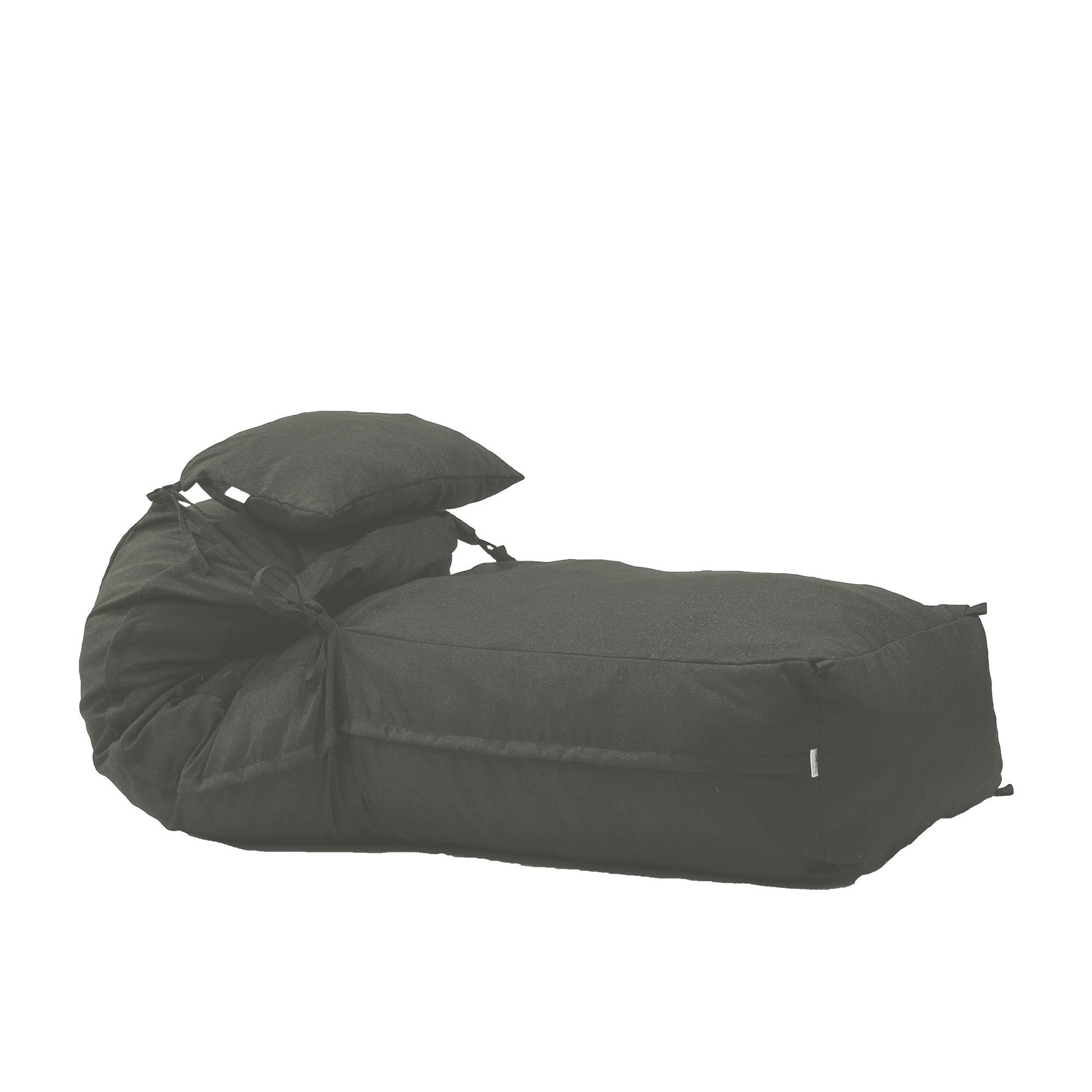 Fotoliu Pufrelax Yoga XL + Perna - Moon Grey (Gama Premium) umplut cu fulgi de burete memory mix