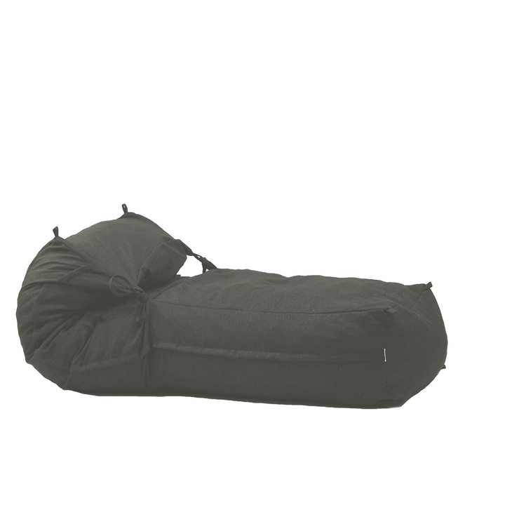 Fotoliu Pufrelax Yoga XL - Moon Grey (Gama Premium) umplut cu fulgi de burete memory mix