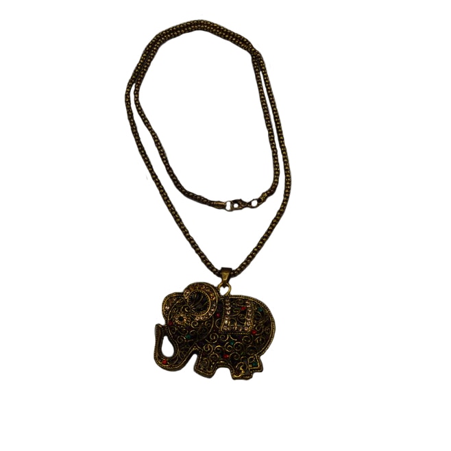 Colier vintage, cu pandativ in forma de elefant, D&J Exclusive, auriu