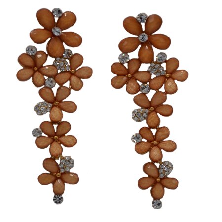 Cercei in tendinte,model lung cu forma deosebita, D&J Exclusive, portocaliu