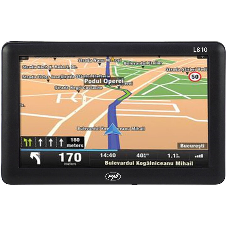 PNI L810 GPS navigációs rendszer, 7" képernyő, Európa térkép Mireo Dont Panic + Élettartamú térképfrissítések