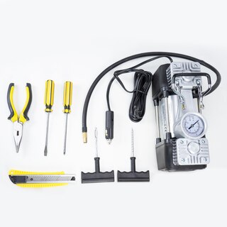 Compressore Bicilindrico 12v PNI Compressore Per Auto CPA700 A Doppio Pistone E Pacchetto Riparazione Pneumatici 12v 25a 000 Bar 43699417 Compressore 12v