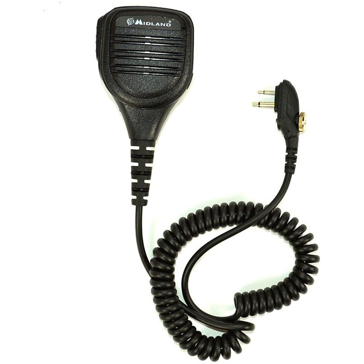 Микрофон с високоговорител Midland MA25-M с 2 пина тип Motorola, Бутон PTT, За Midland G15, G18