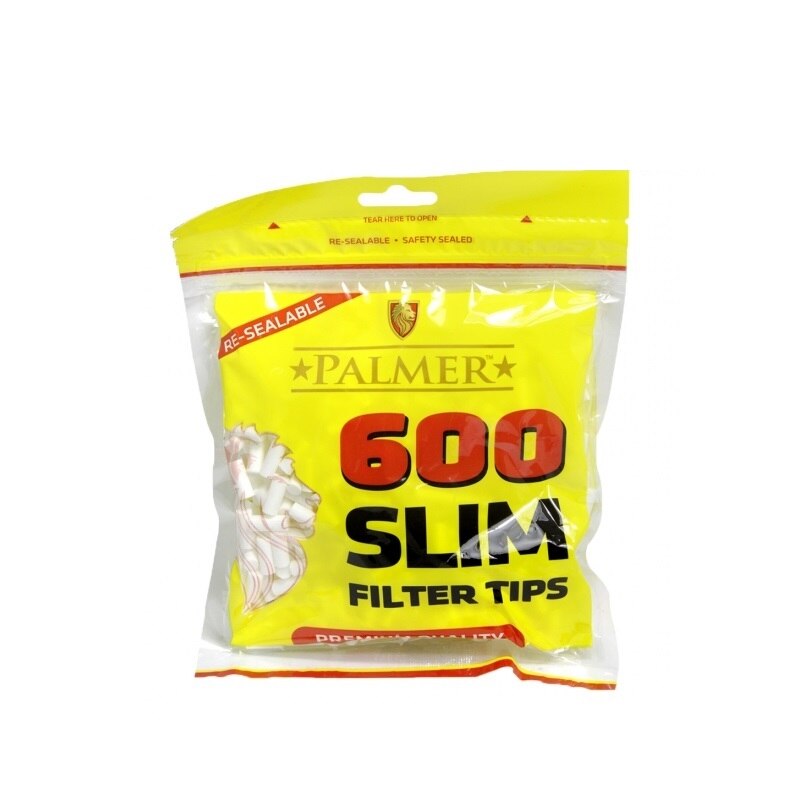 Filtre slim pentru rulat tigarete, Palmer Slim 600, 6 mm