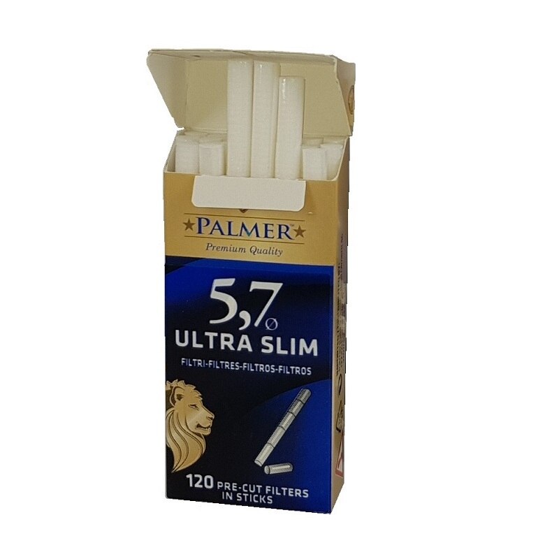 Filtre pentru rulat tigarete, Palmer Ultra Slim Precut 120, 5.7 mm