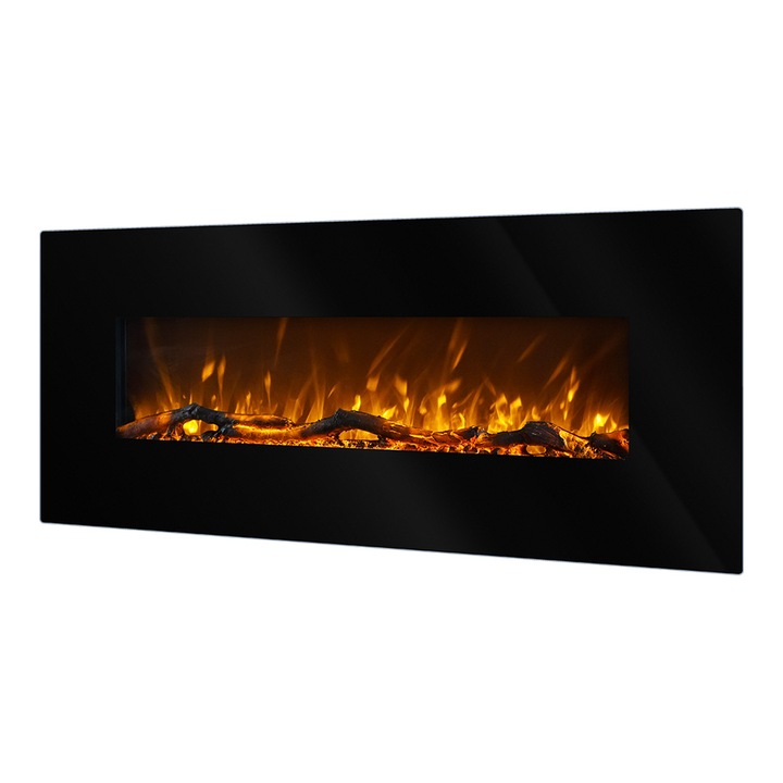 Стенна електрическа камина Art Flame Madrid black, Размери (В*Ш*Д): 550*1280*140 мм, 1500 W