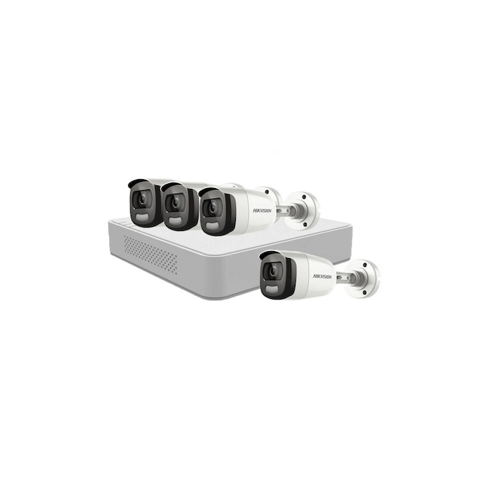 Sistem de supraveghere 3 camere Wi-Fi IP 2MP UNV, Smart IR 30m, 2.8mm, Microfon, NVR 4 canale 4K, accesorii