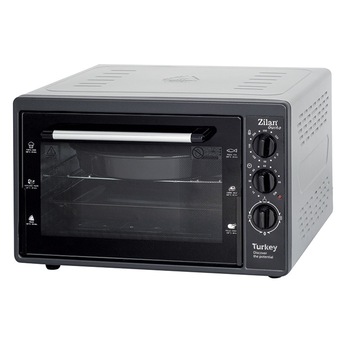 Cuptor Electric Zilan Gusto, 38 L, 1500 W, Temperatura Ajustabila, Reglaj Timp, 2 Tavi Incluse, Gri Cuptor Electric Zilan Gusto, 38 L, 1500 W, Temperatura Ajustabila, Reglaj Timp, 2 Tavi Incluse, Gri