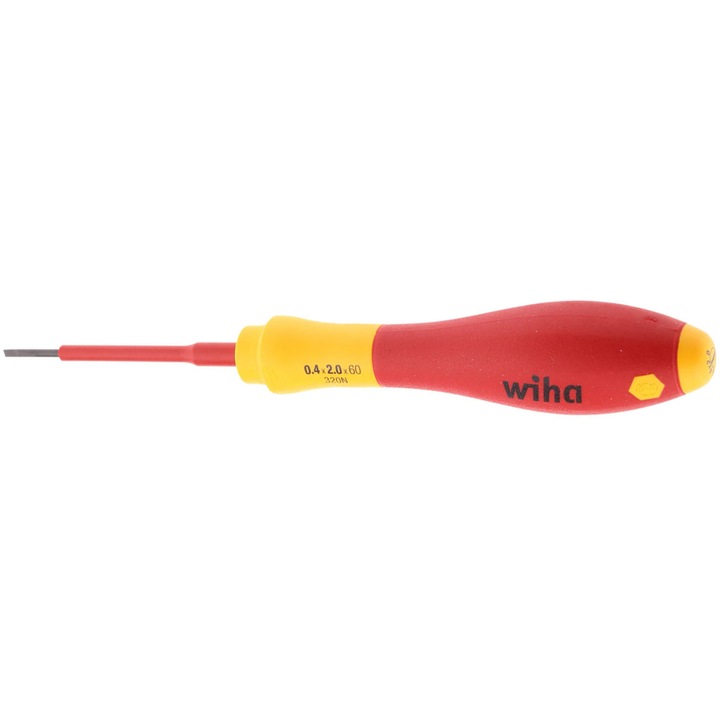 Отвертка дясна, изолирана 1000 V AC, WIHA, 2.0 x 0.4 x 60 mm