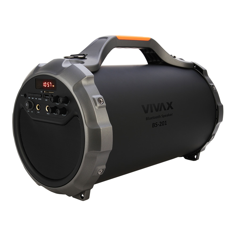 Boxa portabila Bluetooth Vivax BS-201 Black Iluminare LED, MP3, USB, AUX in, MicroSD, 3000mAh, FM Radio