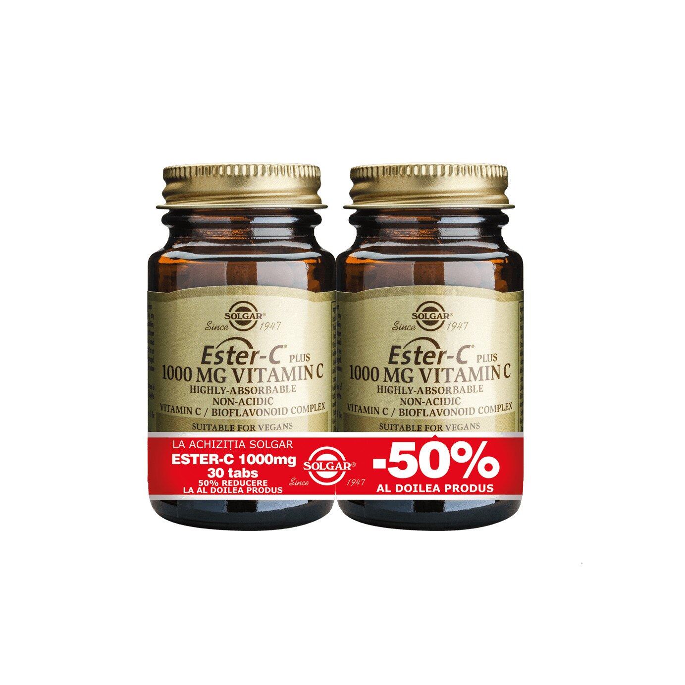 Solgar Ester-C 1000mg 30 tablete PACHET 1+1