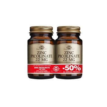 Solgar Zinc Picolinate 22mg 100 tablete PACHET 1+1 Solgar Zinc Picolinate 22mg 100 tablete PACHET 1+1
