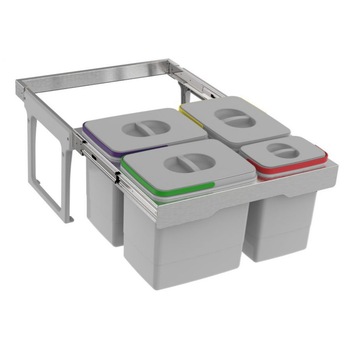 Cos de gunoi Jumbo 60 incorporabil, colectare selectiva, cu 3 compartimente x15 litri si 1x7 litri Cos de gunoi Jumbo 60 incorporabil, colectare selectiva, cu 3 compartimente x15 litri si 1x7 litri