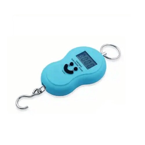 Cantar cu carlig S4, electronic, de mana, 50Kg x 10g, Ecran LCD, albastru