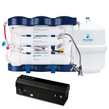 Osmoza inversa premium, FILTRO PURE 6MP, membrana de 0.0001 microni, 6 stadii, pompa booster cu senzori Osmoza inversa premium, FILTRO PURE 6MP, membrana de 0.0001 microni, 6 stadii, pompa booster cu senzori