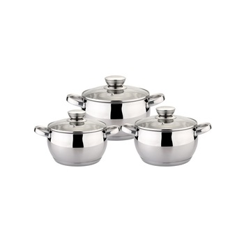 Set de oale bombate din inox Bohmann, 6 piese, 3.9L, 5.1L, 6.6L Set de oale bombate din inox Bohmann, 6 piese, 3.9L, 5.1L, 6.6L
