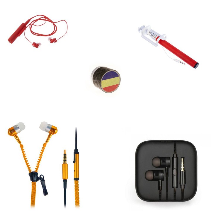 Casti stereo surround, pentru jocuri cu microfon si led, Rosu