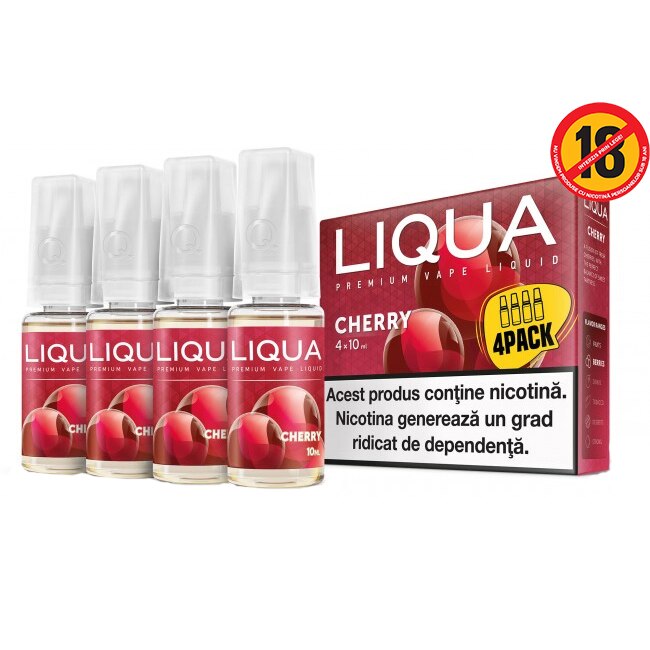 Lichid pentru Tigara Electronica Liqua Elements, 10ml, Cherry, 6 mg/ml - set 4 sticle