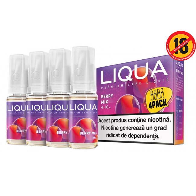 Lichid pentru Tigara Electronica Liqua Elements, 10ml, Berry Mix, 6 mg/ml - set 4 sticle