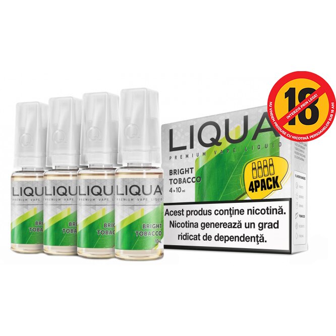Lichid pentru Tigara Electronica Liqua Elements, 10ml, Bright Tobacco, 6 mg/ml - set 4 sticle