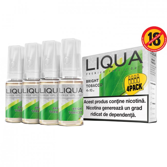 Lichid pentru Tigara Electronica Liqua Elements, 10ml, Bright Tobacco, 12 mg/ml - set 4 sticle