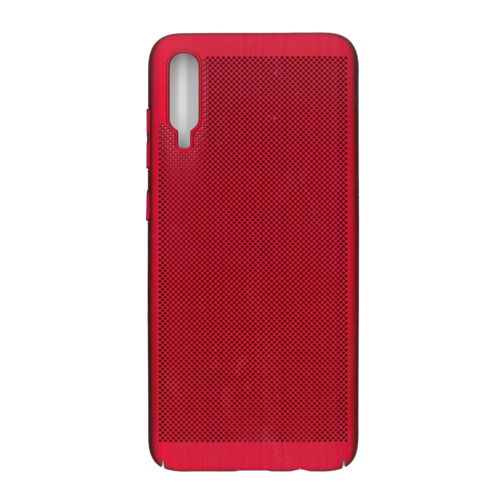 Husa spate cu perforatii pentru Samsung Galaxy A70 - EuroCELL Air Case, rosu