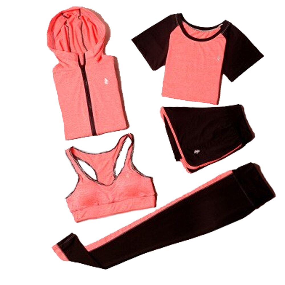 Set 5 piese sport pentru femei, somon, marimea S
