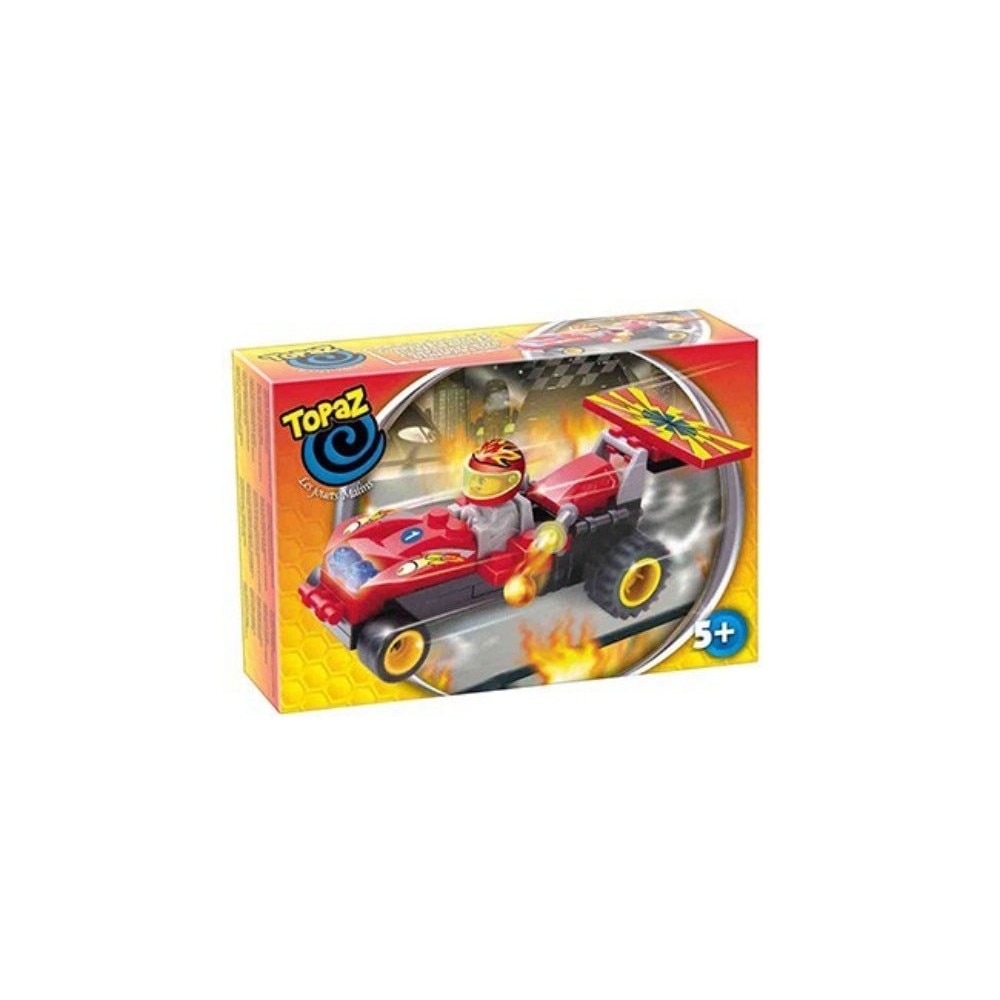 Set de construit-Masina de curse rosie-40 piese