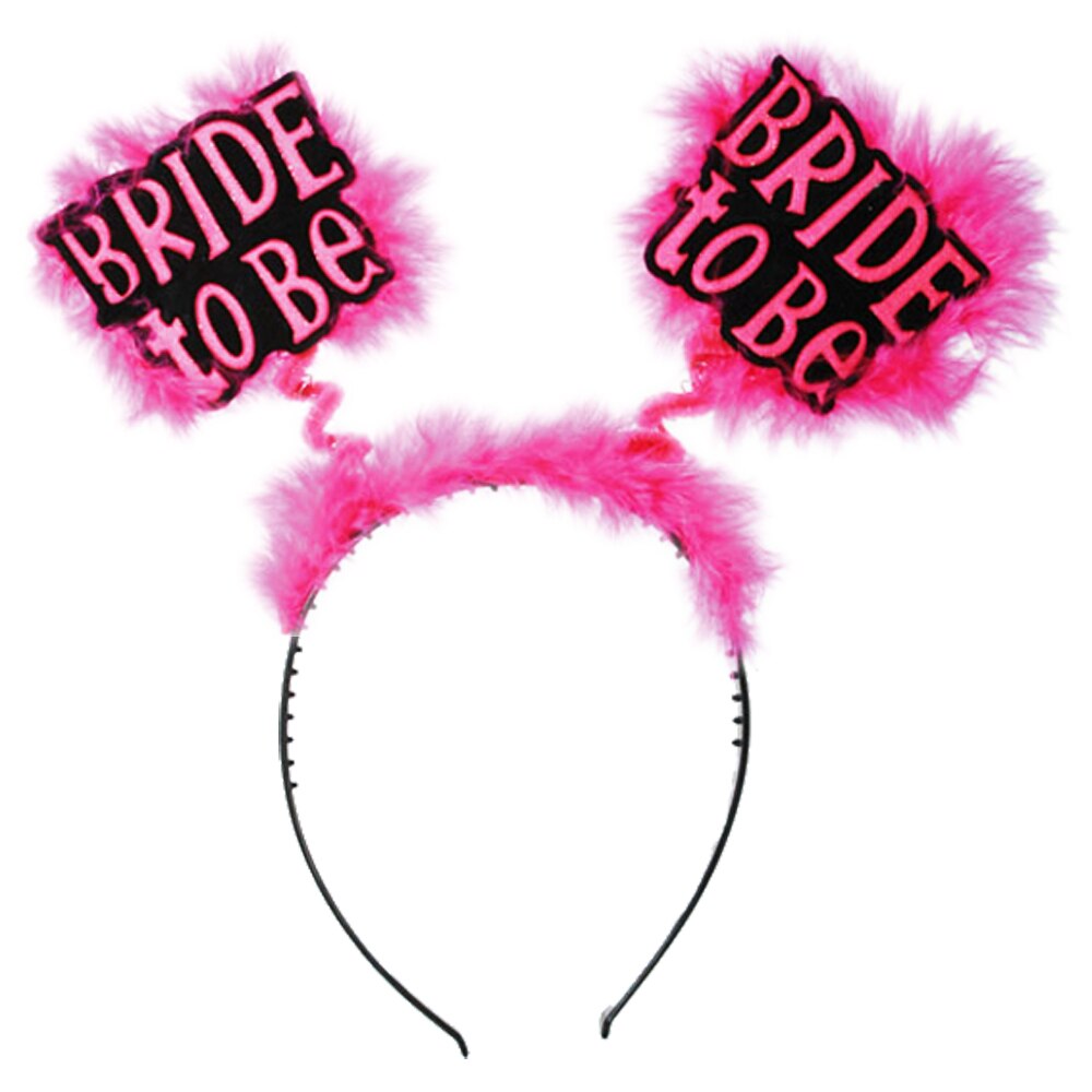 Coronita roz cu pene pentru burlacita, 1 buc