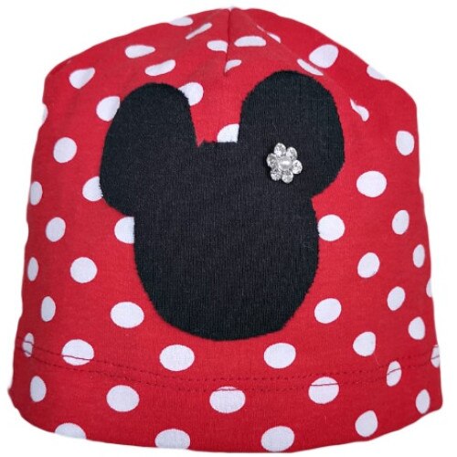 Fes Mic Pitic C199NN din tricot cu buline albe si aplicatie soricel