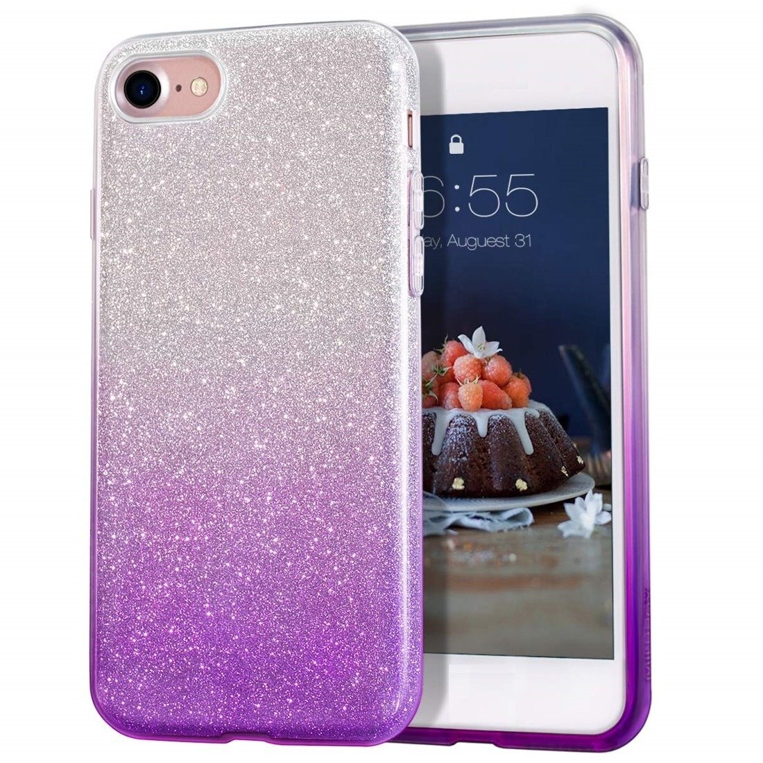 Husa Xiaomi Redmi 7A Glitter Silver / Purple