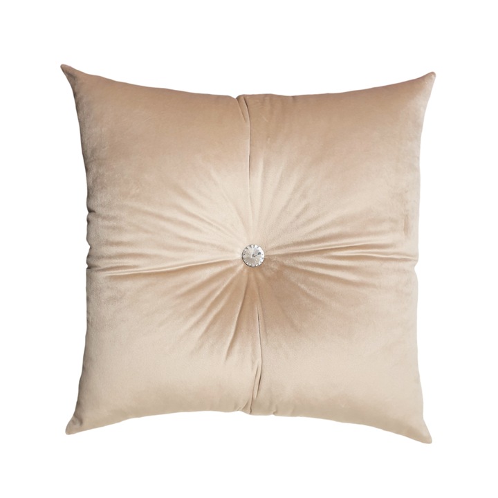 Crystal krém bársony díszpárna 45/45 cm