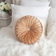 Kerek bársony díszpárna Crystal Luxe Golden Cream 33 cm