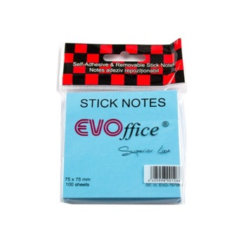Notite Adezive EVOffice, Dimensiunea 75x75 mm, Culoare Albastru Neon, 100 File, Ideale pentru Mesaje si Memento-uri Notite Adezive EVOffice, Dimensiunea 75x75 mm, Culoare Albastru Neon, 100 File, Ideale pentru Mesaje si Memento-uri