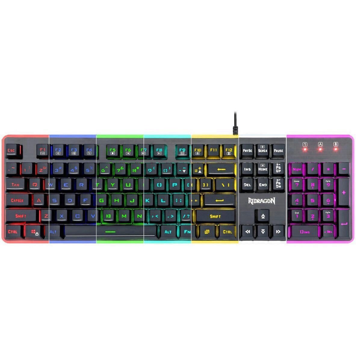 Tastatura gaming Redragon Dyaus 2, iluminare RGB, Negru