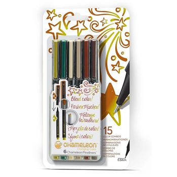 Fineliner multicolor CHAMELEON cu tonuri multiple de culoare 6/set Nature Fineliner multicolor CHAMELEON cu tonuri multiple de culoare 6/set Nature