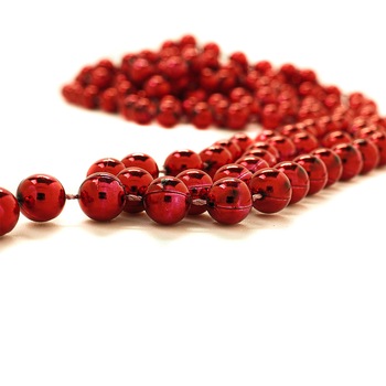 Sirag margele decorative Holly rosu 5m x 7.5mm Sirag margele decorative Holly rosu 5m x 7.5mm