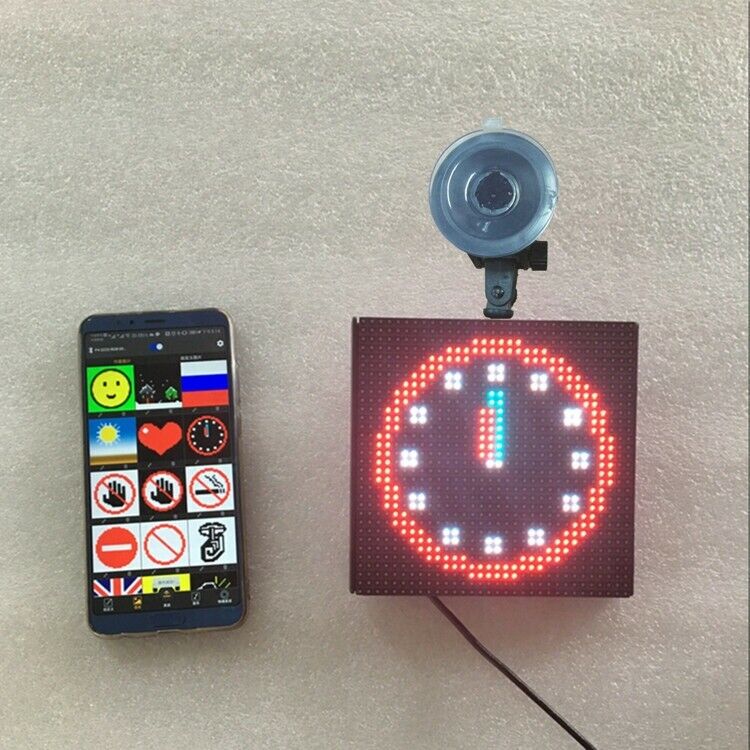 Ecran Mojipic auto LED 12V Controlabil de pe telefon, Ingeniosul