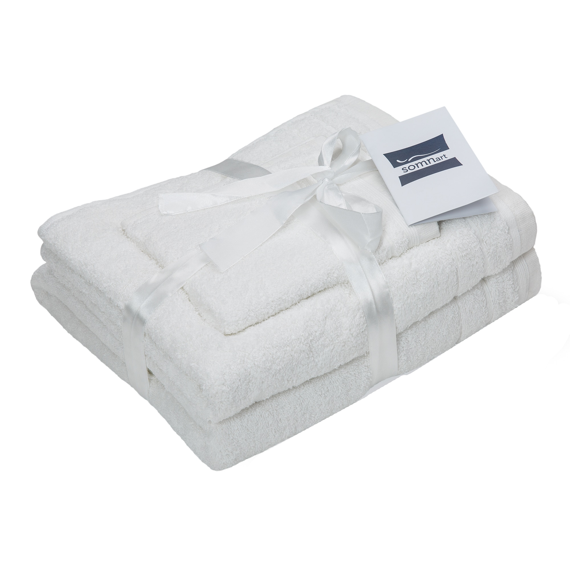 Set 3 prosoape Somnart, 70x140/50x90/30x50 cm, 100% bumbac, 600 gsm, Alb