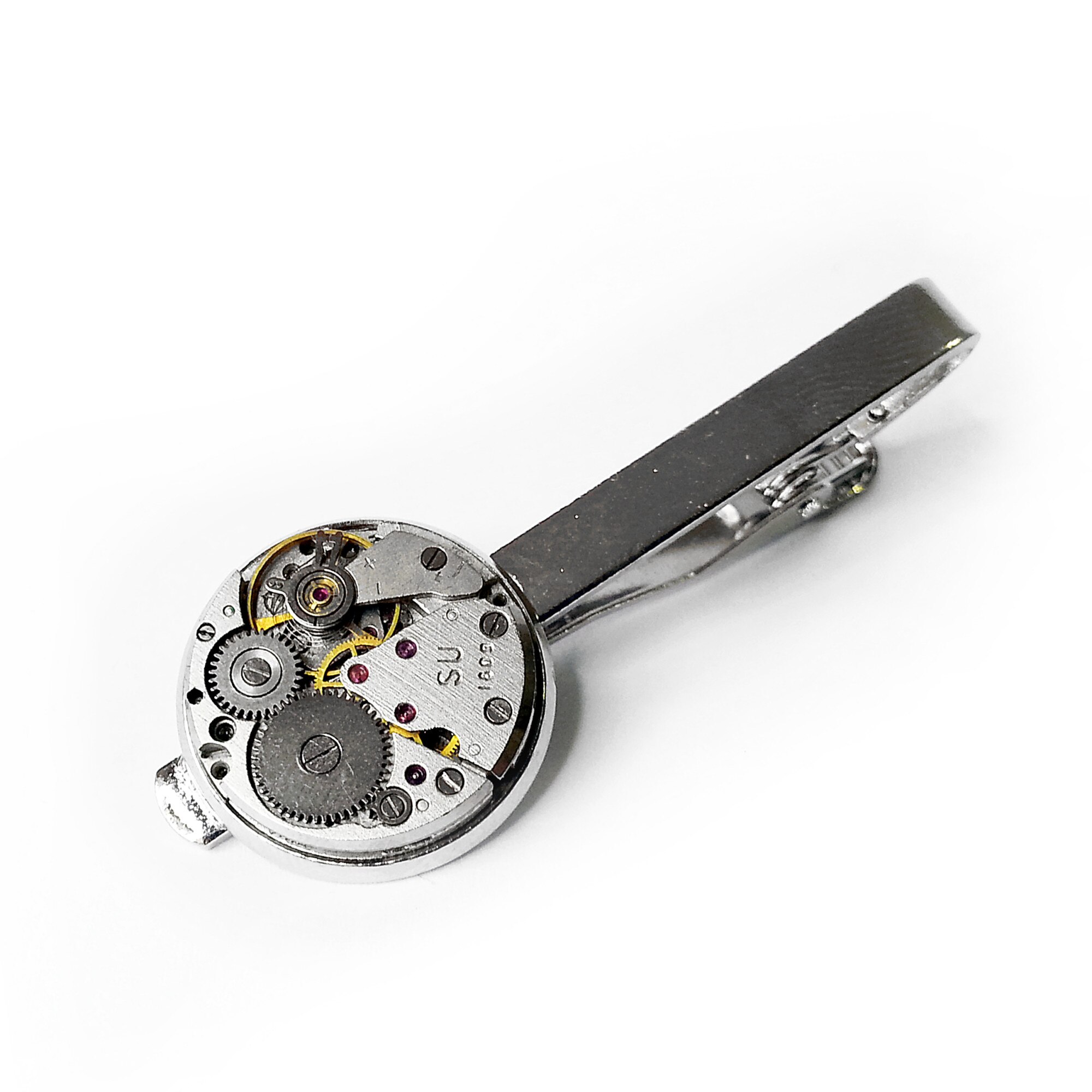 Ac de Cravata cu mecanism de ceas inox, accesorii steampunk