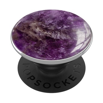 Suport universal de telefon si tableta Popsockets® , accesoriu PopGrip Genuine Amethyst, fabricat din piatra naturala Suport universal de telefon si tableta Popsockets® , accesoriu PopGrip Genuine Amethyst, fabricat din piatra naturala