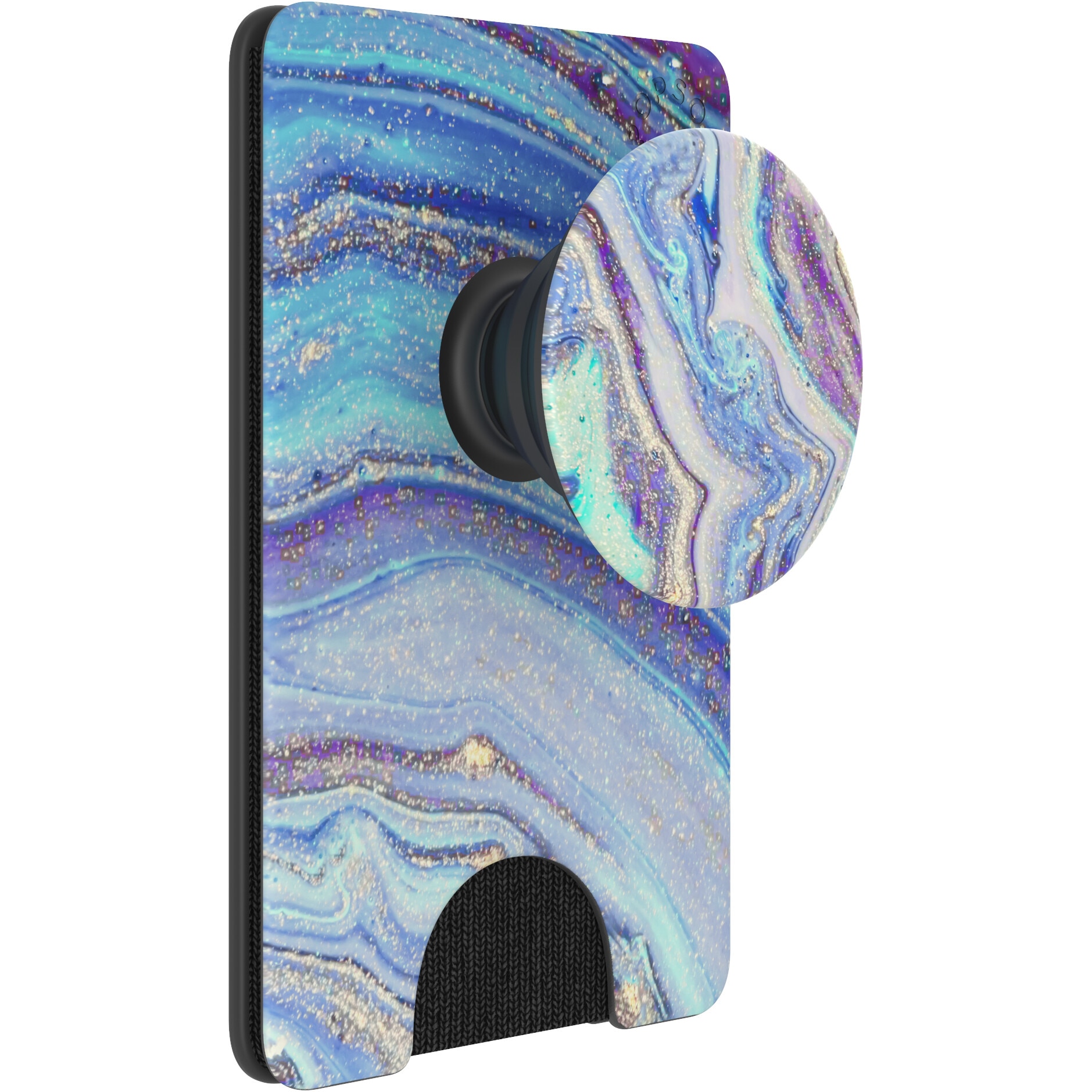 Portofel universal de telefon Popsockets, pentru carduri, multicolor cu PopTop inclus, PopWallet Lilac Agate