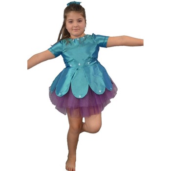 Rochita Floricica 36, masura 122, verde aqua cu mov Rochita Floricica 36, masura 122, verde aqua cu mov