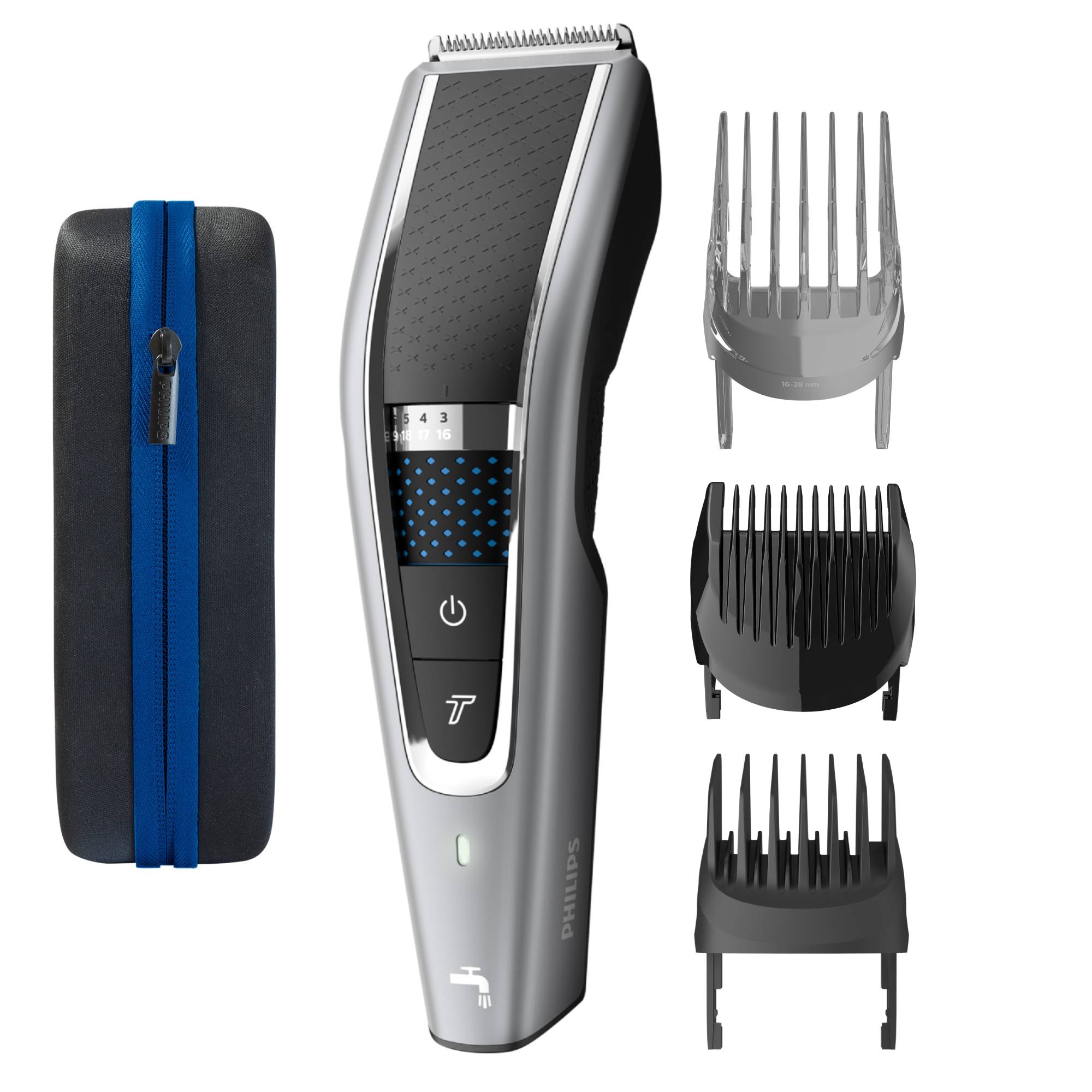 Aparat de tuns barba, PHILIPS HC5650/15, 3 pieptene, Gri