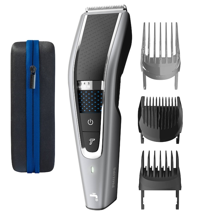 Машинка за подстригване Philips HC5650/15, 0.5-28 мм, 28 стъпки, До 90 минути, Кабелна и безжична употреба, Остриета от неръждаема стомана, Миещи се, Калъф за носене, 3 гребена